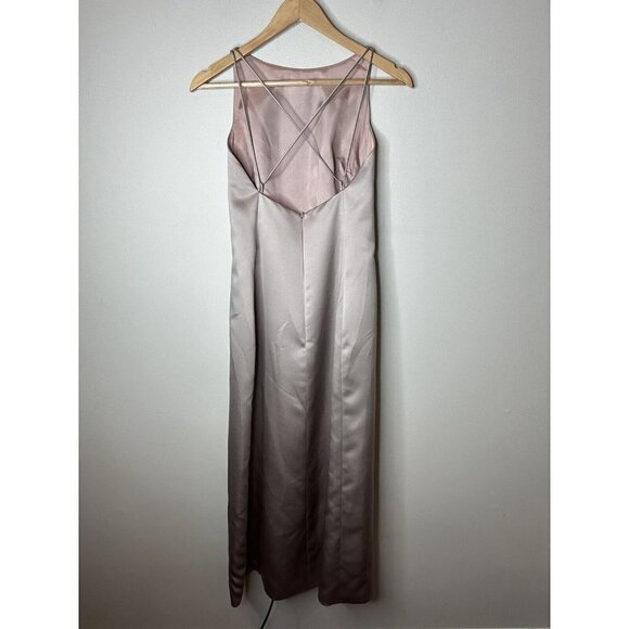 Vera Wang Womens Sleeveless Taupe Maxi Formal Gown 8 Bride Wedding Bride - Picture 5 of 14